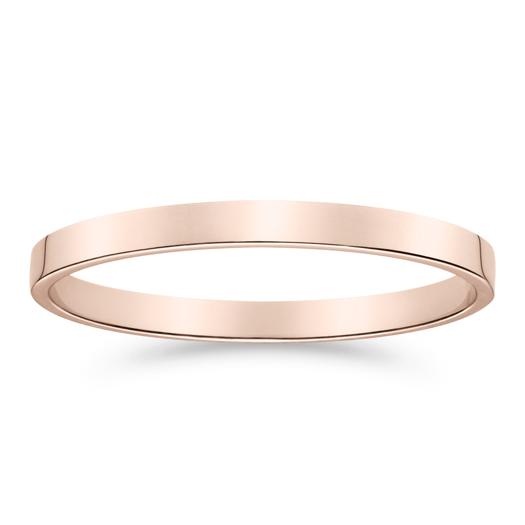 Silván kihlasormus 2mm flakka, 14K rosekultaa, Silván kihlasormukset