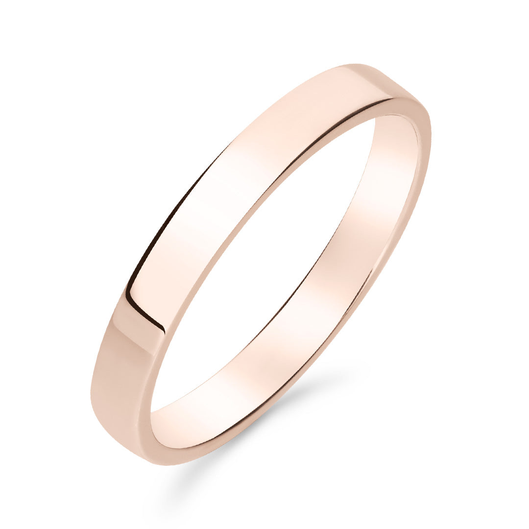 Silván kihlasormus 3mm flakka, 14K rosekultaa, Silván kihlasormukset