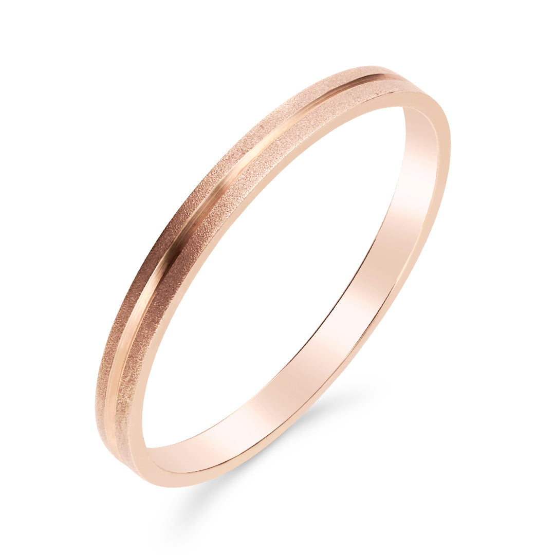 Silván kihlasormus rosekulta, 2mm, kiiltävällä uralla, Silván kihlasormukset