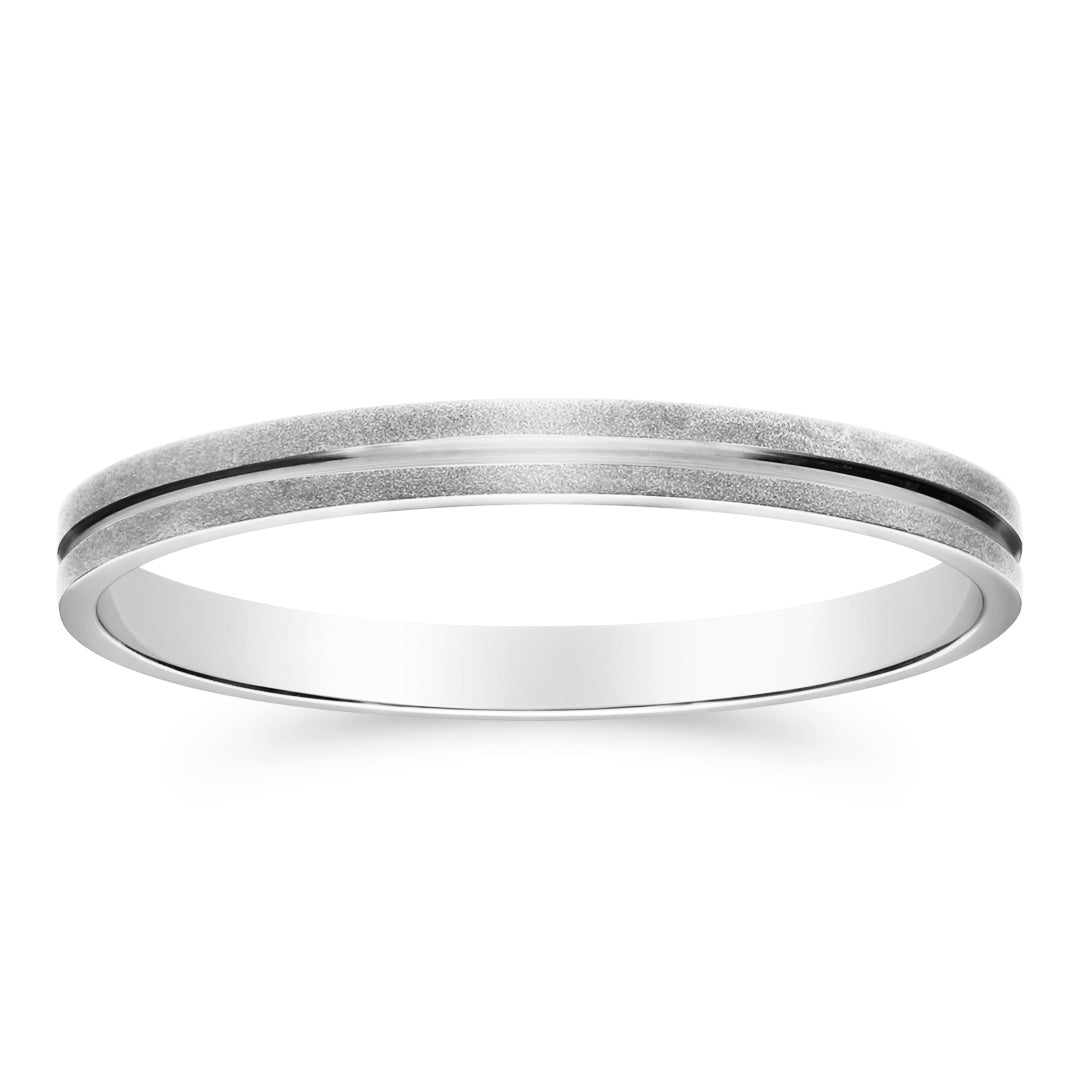Silván kihlasormus valkokulta, 2mm, kiiltävällä uralla, Silván kihlasormukset - Silván - Laatukoru