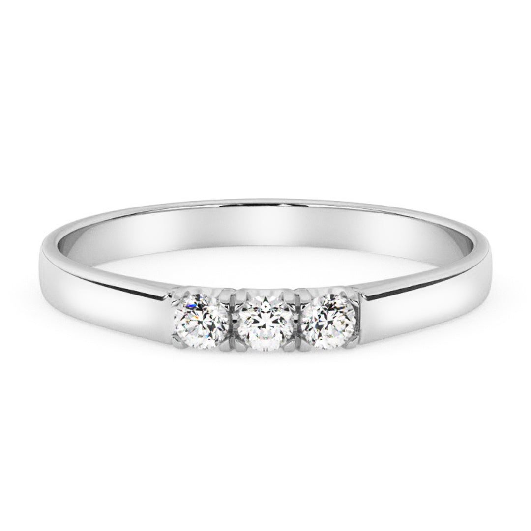 Silván timanttisormus 0,06ct, 14K valkokultaa, Silván vihkisormukset