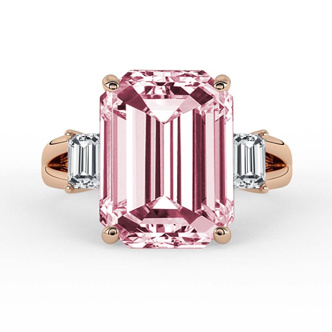 Silván timanttisormus 4,38ct morganiitilla ja 0,60ct timanteilla, 18K rosekultaa, Silván vihkisormukset