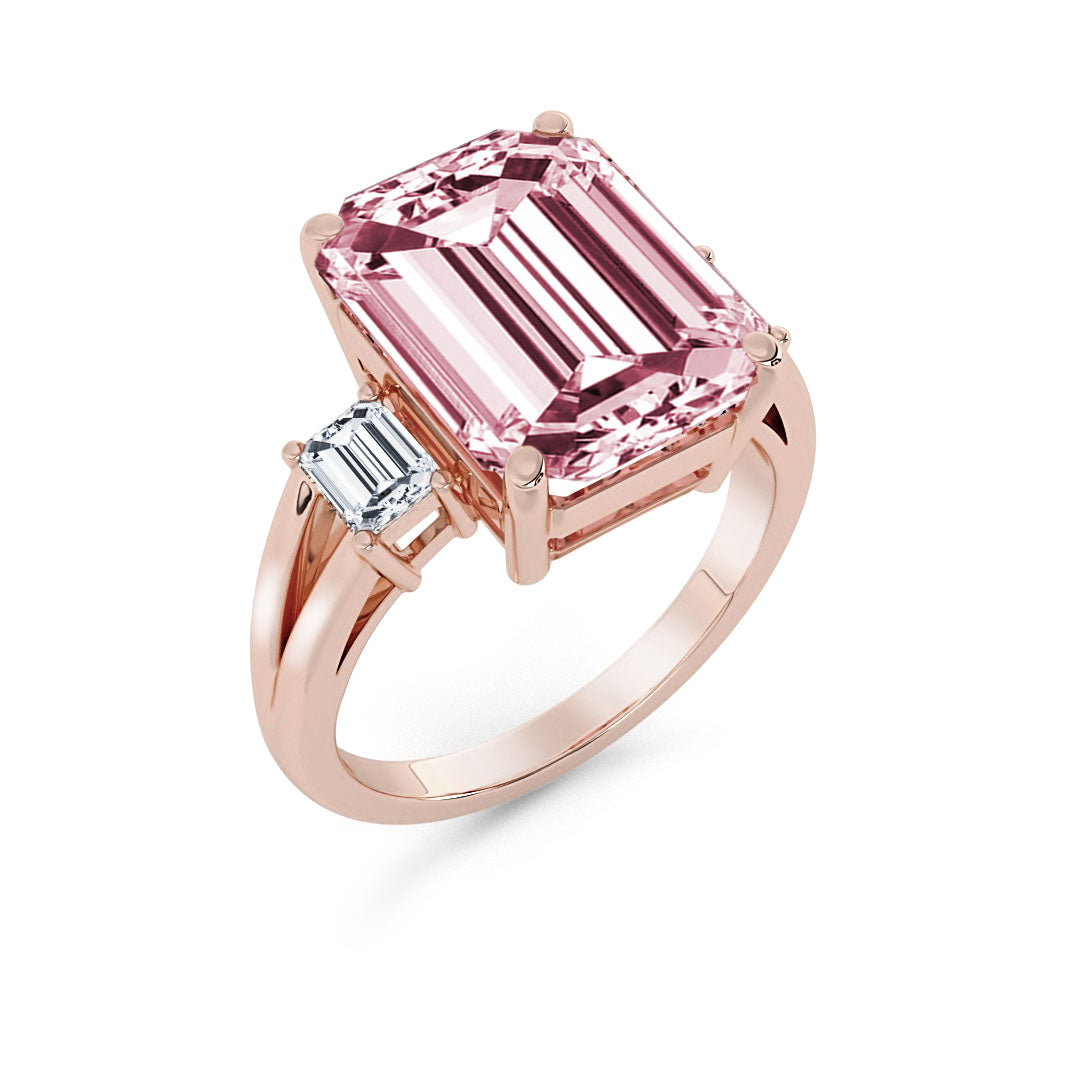 Silván timanttisormus 4,38ct morganiitilla ja 0,60ct timanteilla, 18K rosekultaa, Silván vihkisormukset