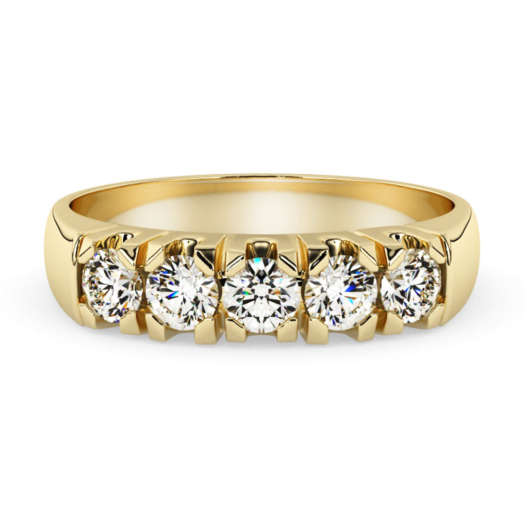 Silván rivitimanttisormus 0,50ct, 14K keltakultaa, Silván vihkisormukset