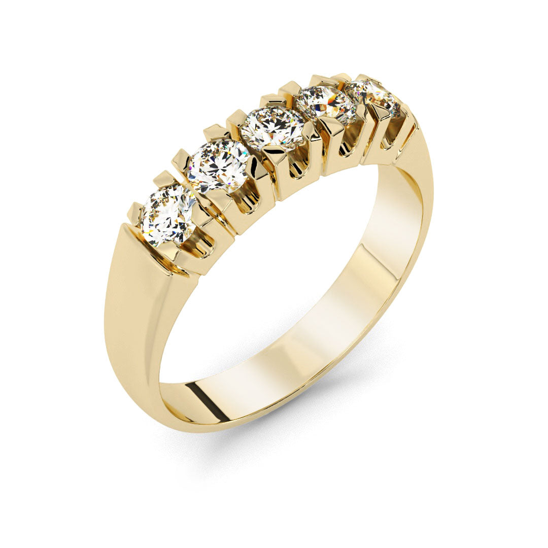 Silván rivitimanttisormus 0,50ct, 14K keltakultaa, Silván vihkisormukset