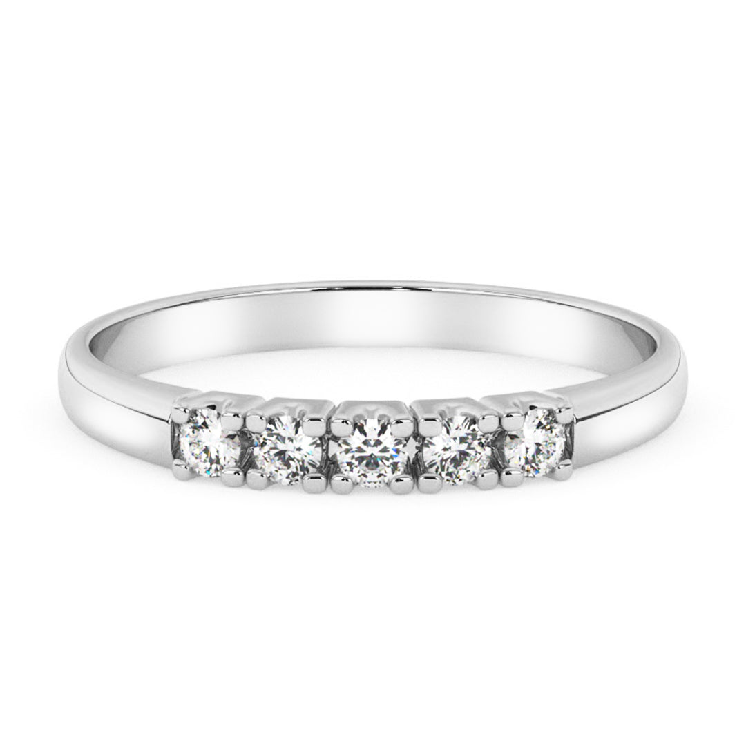 Silván timanttisormus 0,10ct, 14K valkokultaa, Silván vihkisormukset