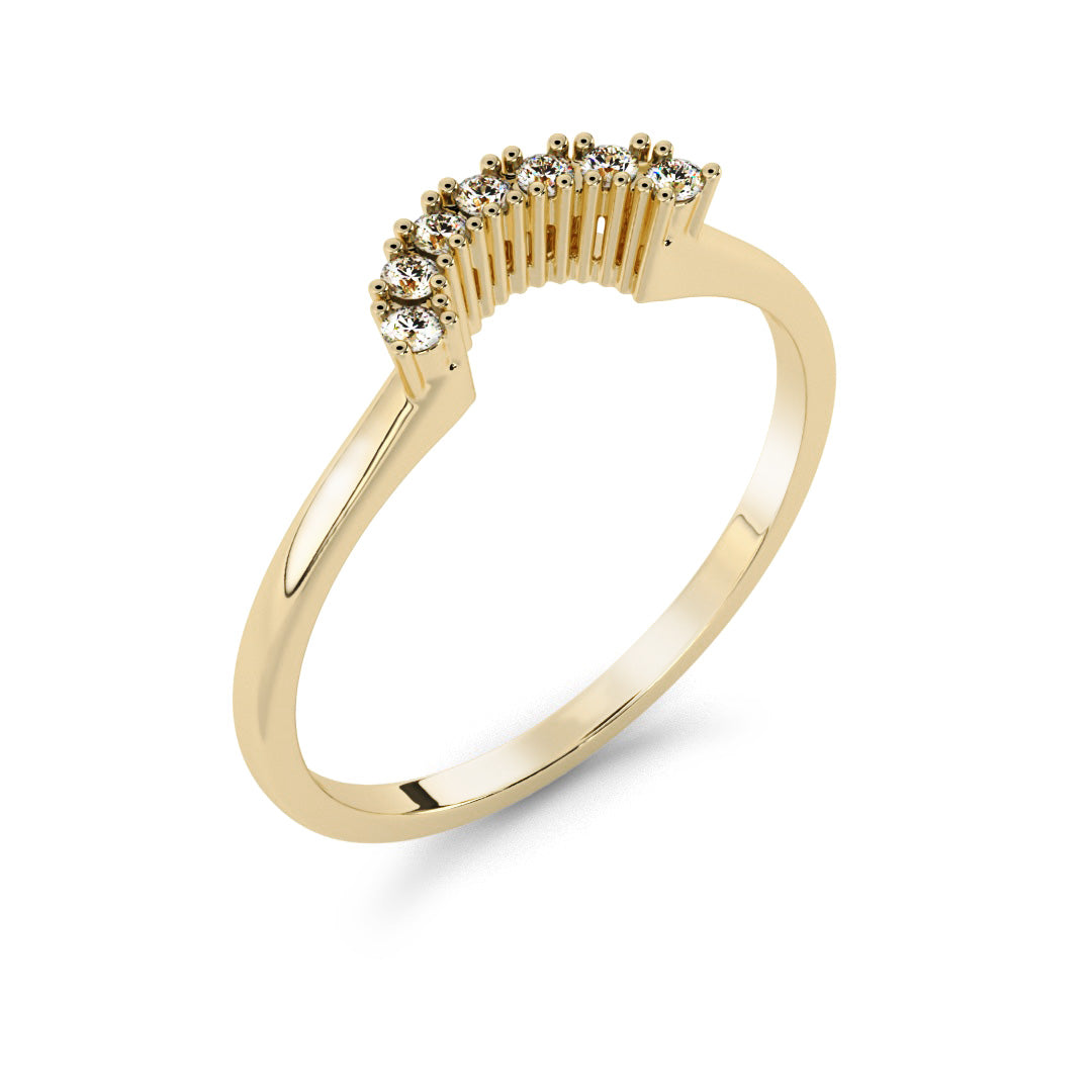 Silván sivusormus timanteilla 0,07ct, 14K keltakultaa, Silván vihkisormukset