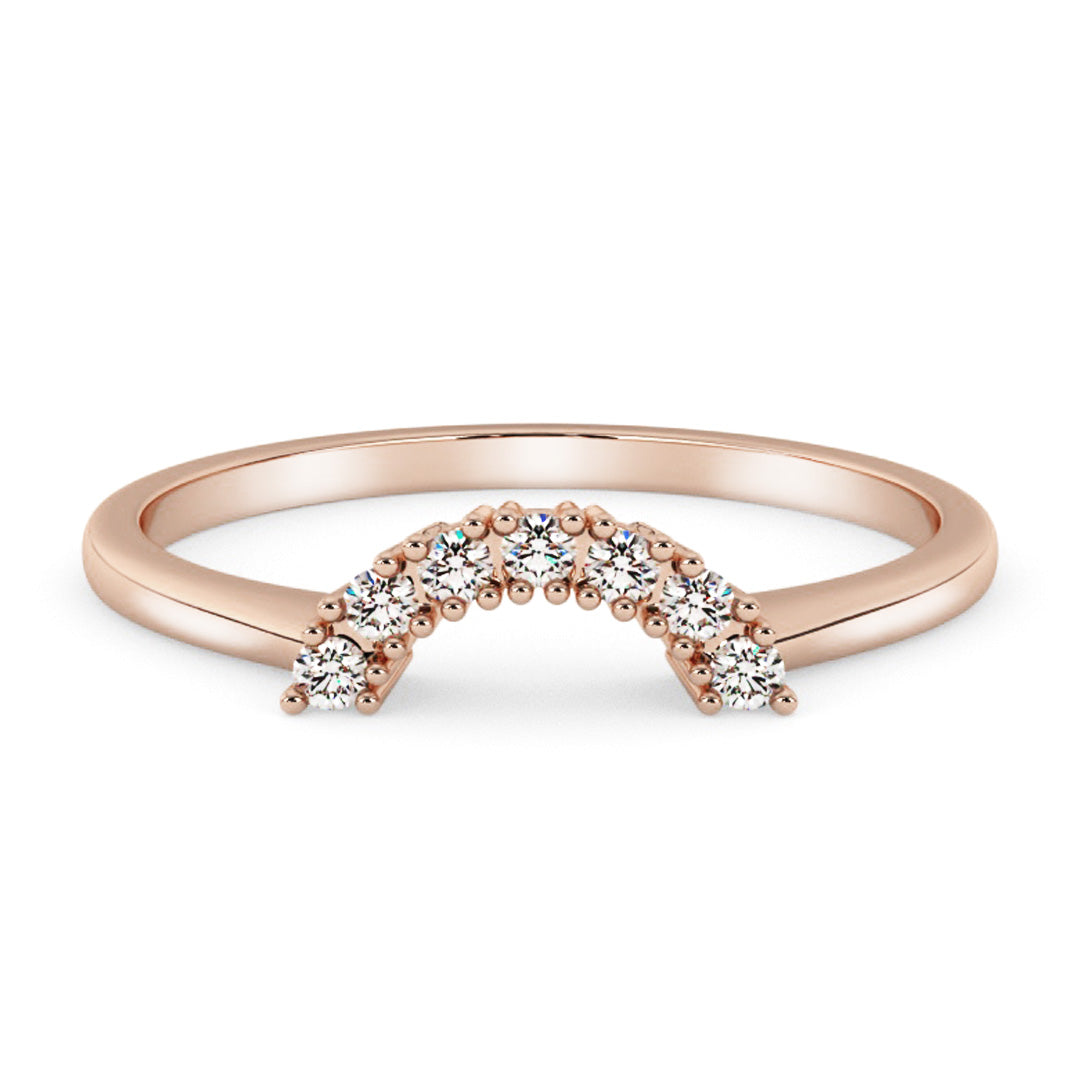Silván side ring with diamonds 0,07ct, 14K rose gold, Silván wedding rings