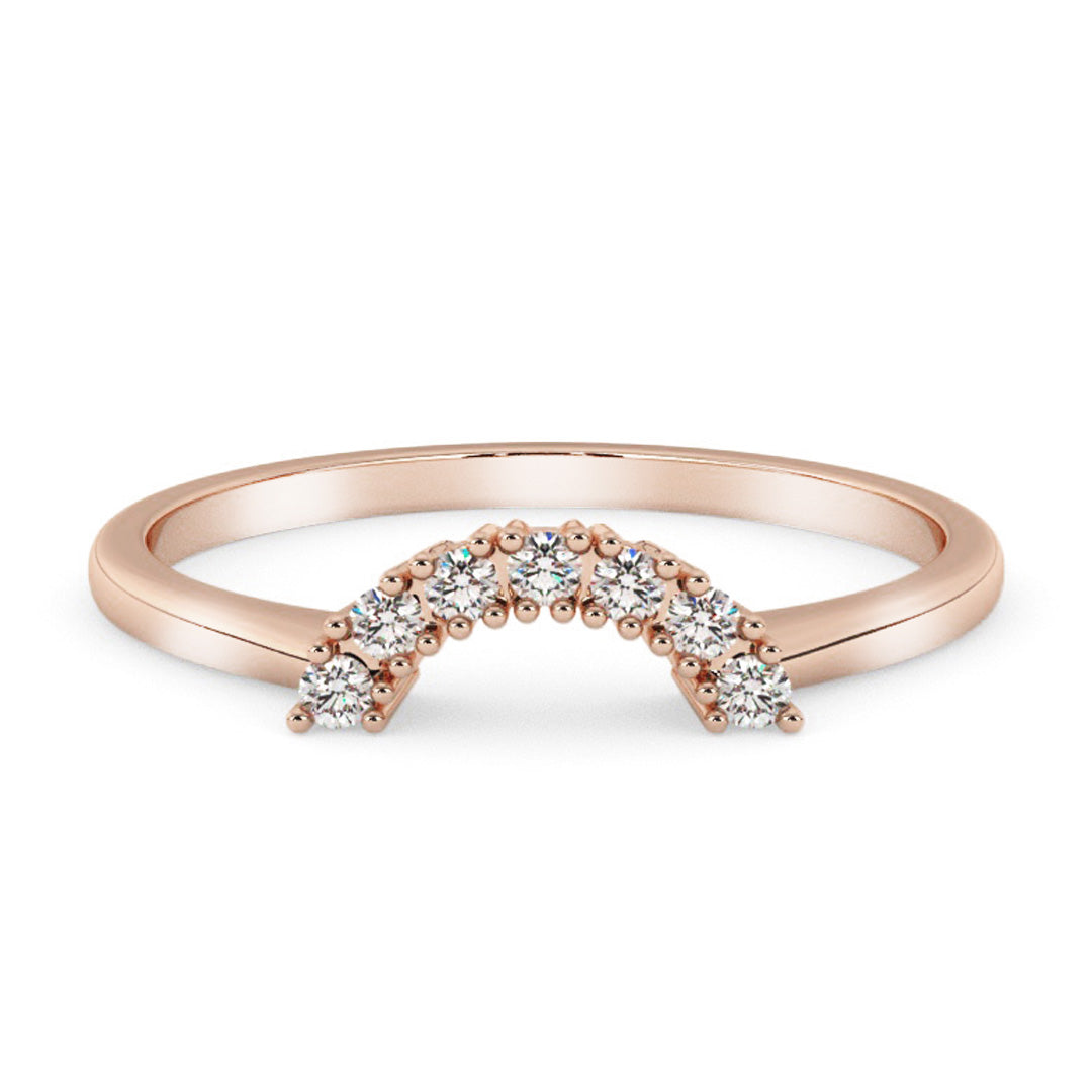 Silván sivusormus timanteilla 0,07ct, 14K rosekultaa, Silván vihkisormukset