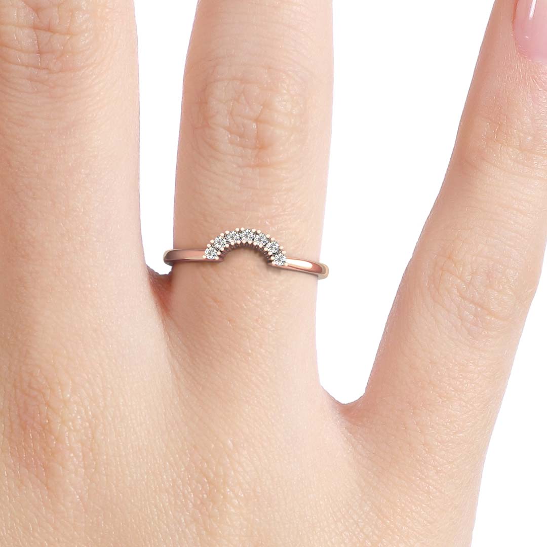 Silván side ring with diamonds 0,07ct, 14K rose gold, Silván wedding rings