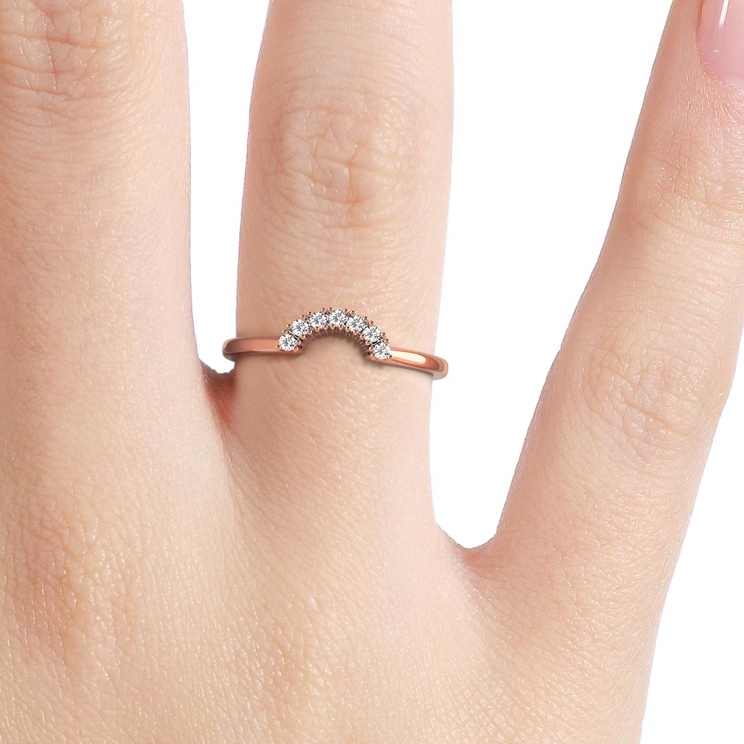 Silván side ring with diamonds 0,07ct, 14K rose gold, Silván wedding rings