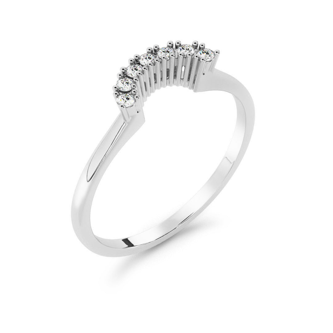 Silván sivusormus timanteilla 0,07ct, 14K valkokultaa, Silván vihkisormukset - Silván - Laatukoru
