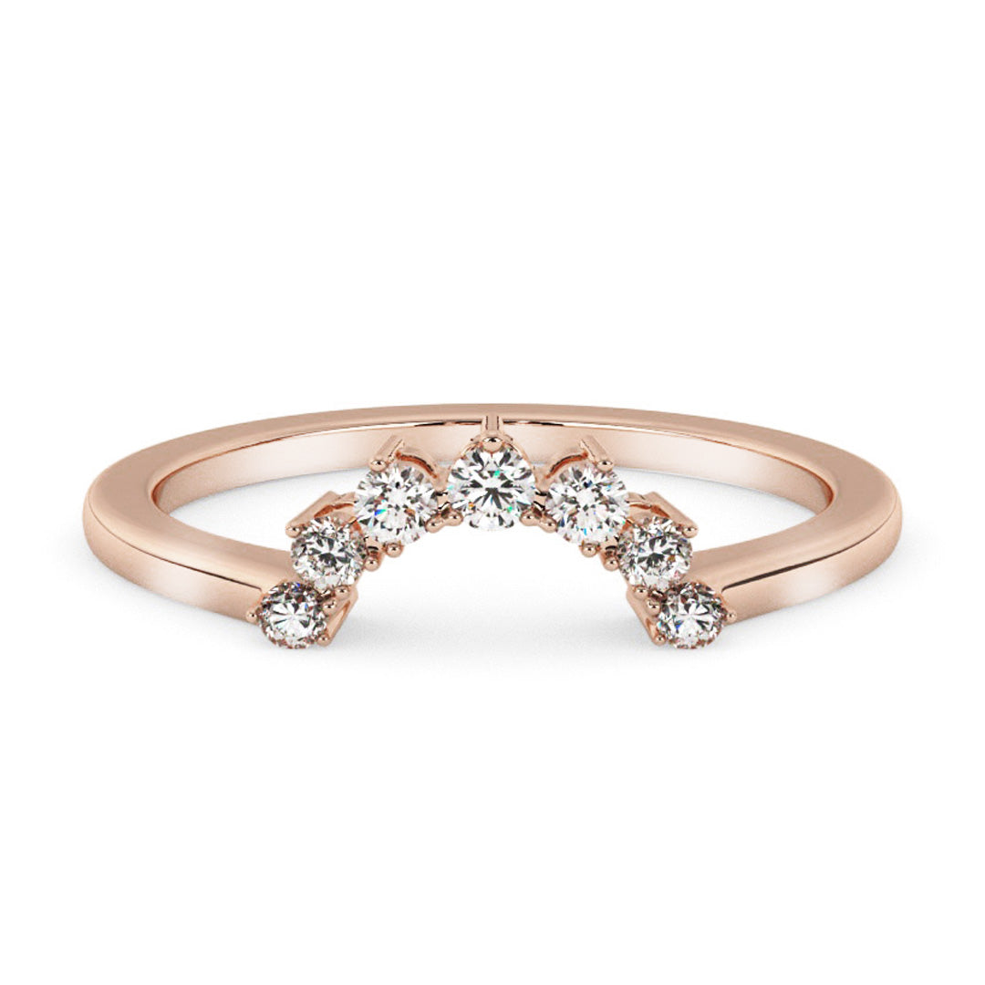 Silván sivusormus timanteilla 0,07ct, 14K rosekultaa, Silván vihkisormukset