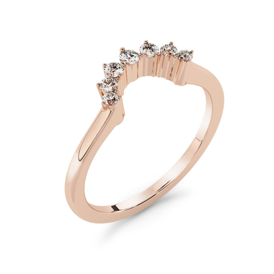 Silván sivusormus timanteilla 0,07ct, 14K rosekultaa, Silván vihkisormukset