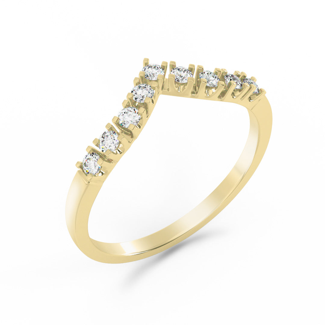 Silván sivusormus timanteilla 0,18ct, 14K keltakultaa, Silván vihkisormukset