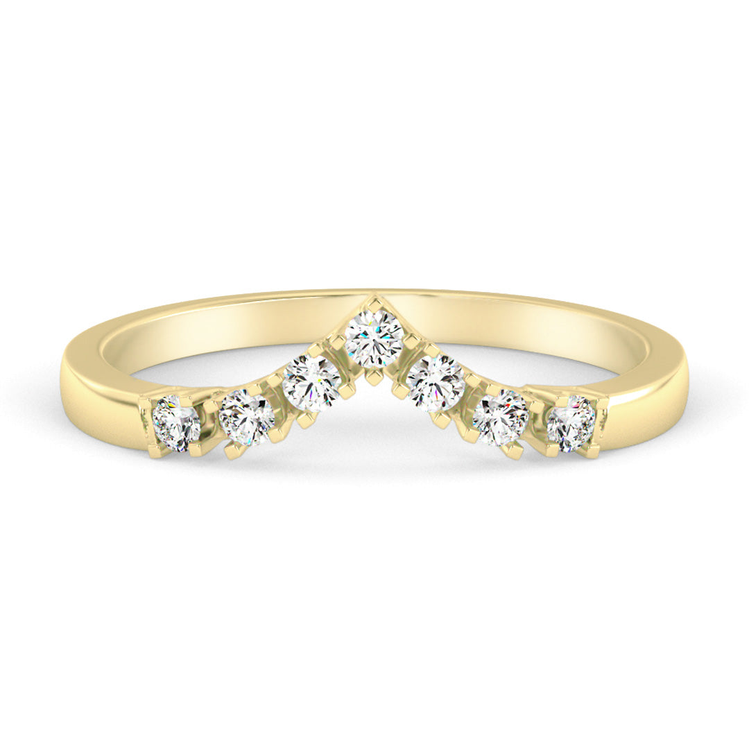 Silván sivusormus timanteilla 0,14ct, 14K keltakultaa, Silván vihkisormukset
