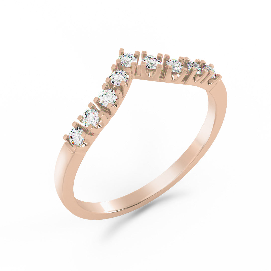 Silván sivusormus timanteilla 0,18ct, 14K rosekultaa, Silván vihkisormukset
