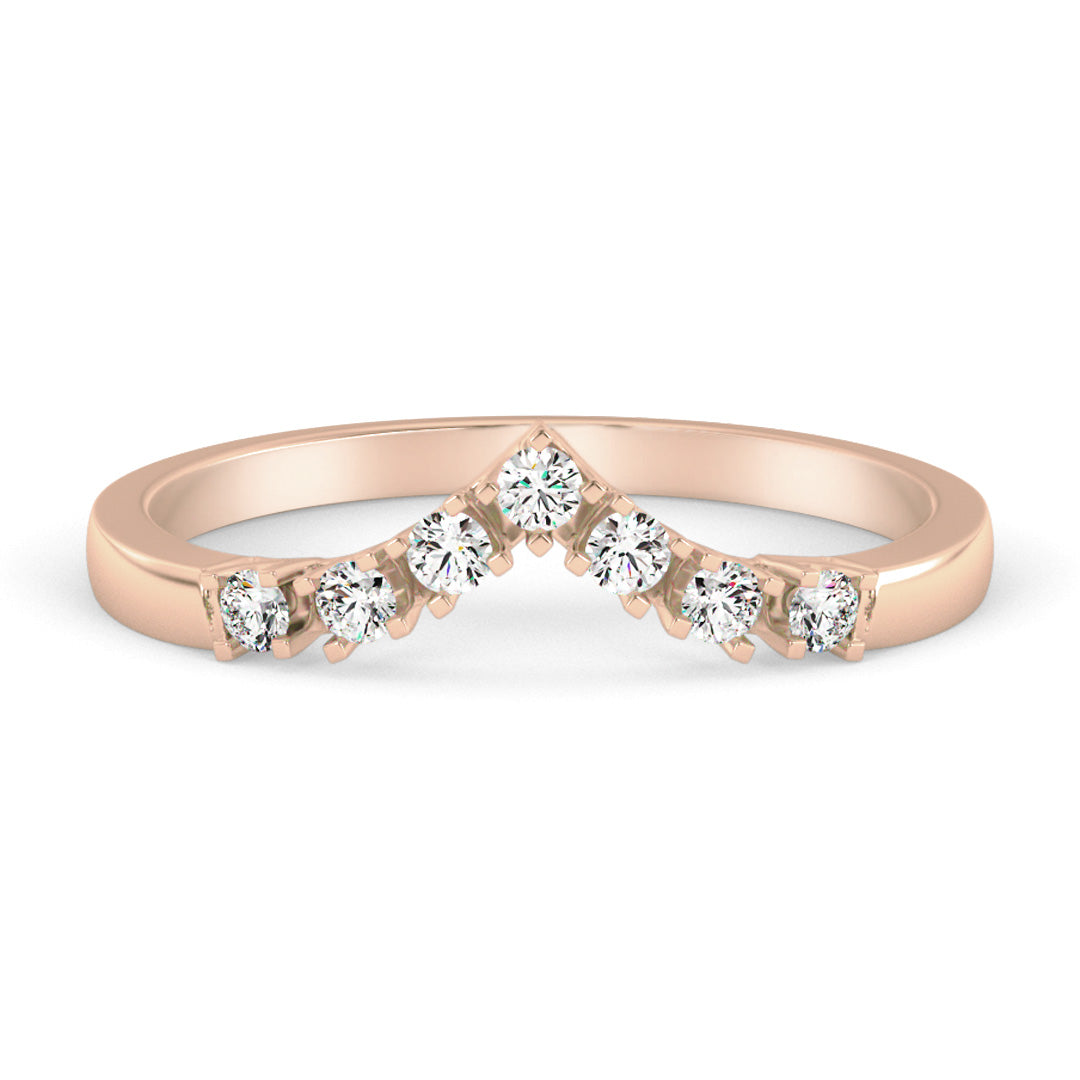 Silván sivusormus timanteilla 0,14ct, 14K rosekultaa, Silván vihkisormukset