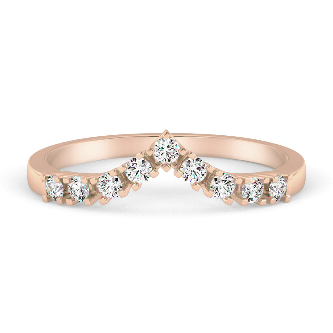 Silván sivusormus timanteilla 0,18ct, 14K rosekultaa, Silván vihkisormukset
