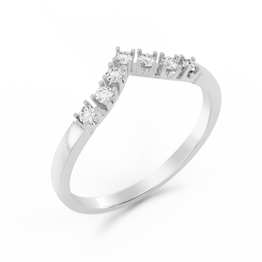 Silván sivusormus timanteilla 0,14ct, 14K valkokultaa, Silván vihkisormukset