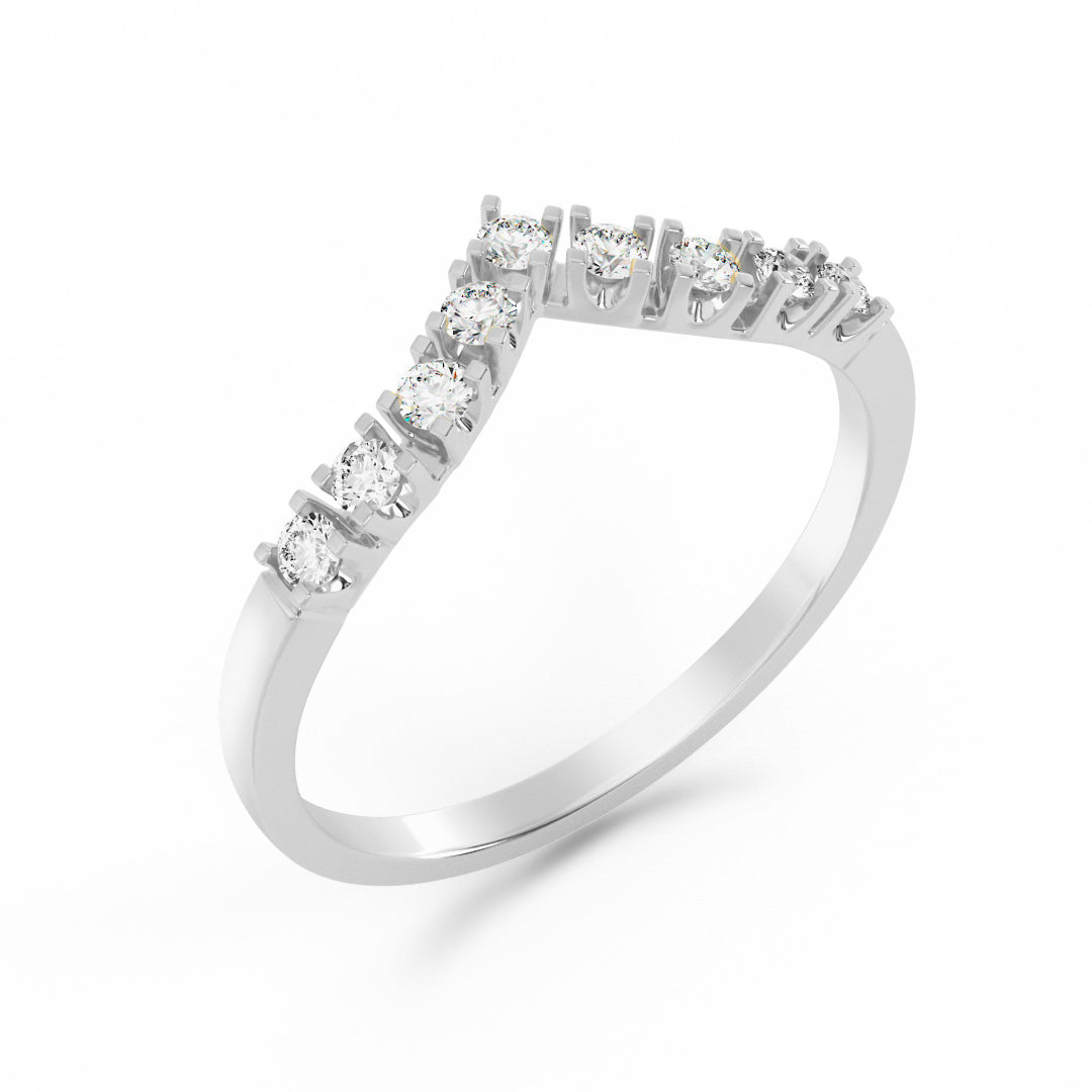Silván sivusormus timanteilla 0,18ct, 14K valkokultaa, Silván vihkisormukset