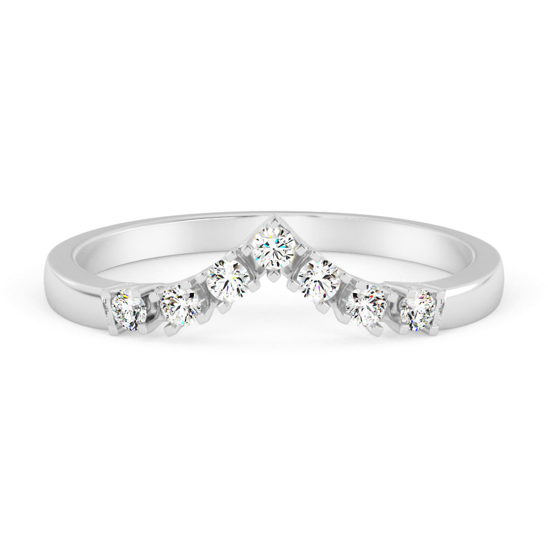 Silván sivusormus timanteilla 0,14ct, 14K valkokultaa, Silván vihkisormukset
