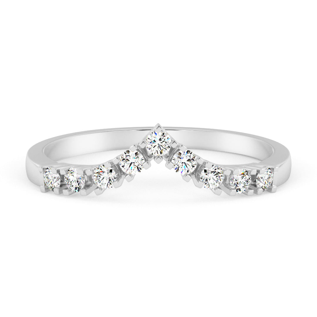 Silván sivusormus timanteilla 0,18ct, 14K valkokultaa, Silván vihkisormukset