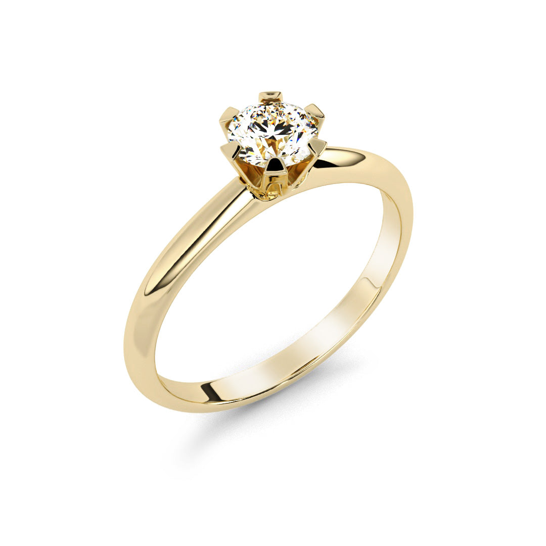 Silván timanttisormus 0,30ct, 14K keltakultaa, Silván vihkisormukset