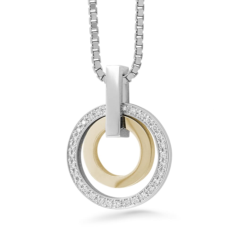 Silván timanttiriipus 0,32ct, 14K valko- ja keltakultaa, Silván timanttikorut - Silván - Laatukoru