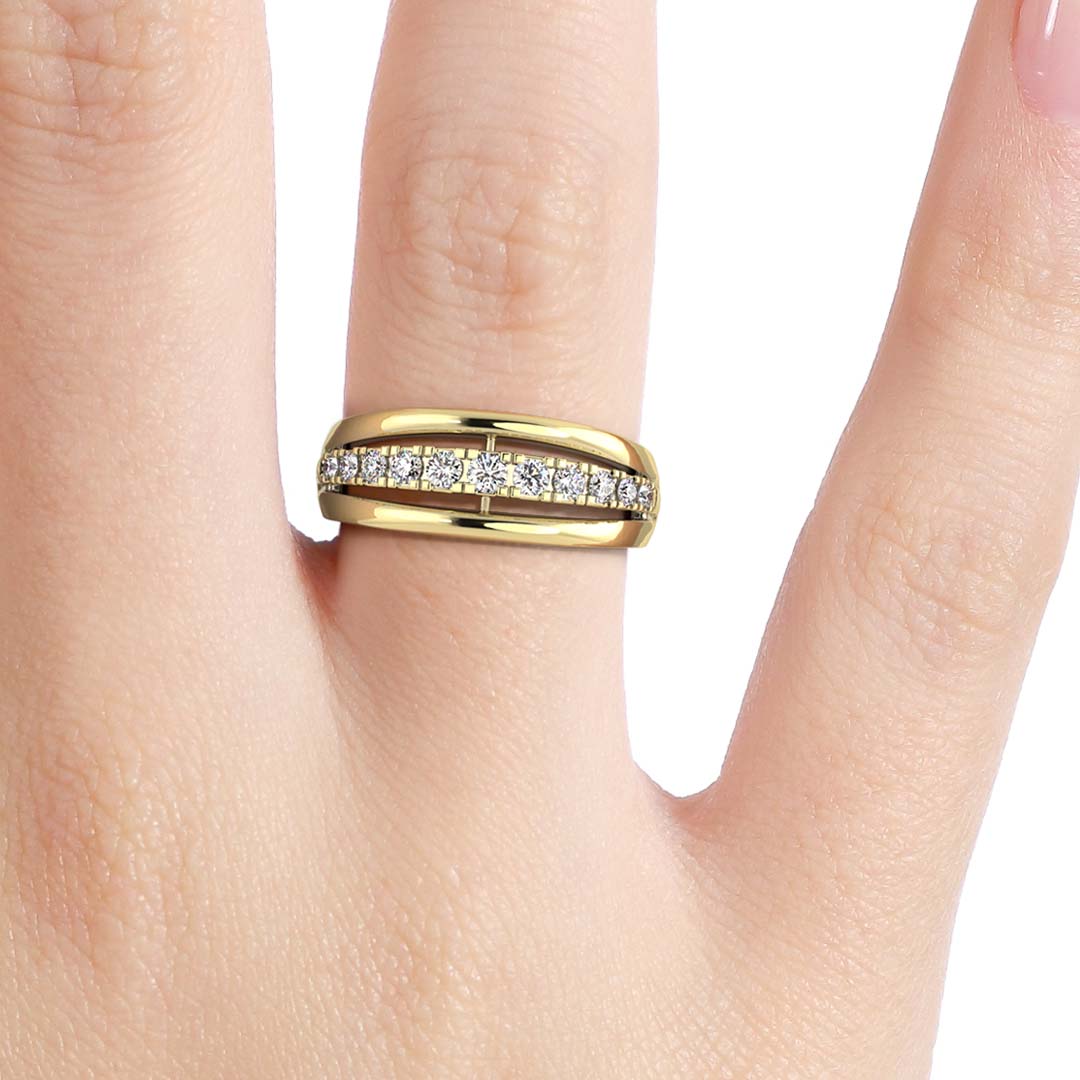 Silván timanttisormus 0,15ct, 14K keltakultaa, Silván vihkisormukset