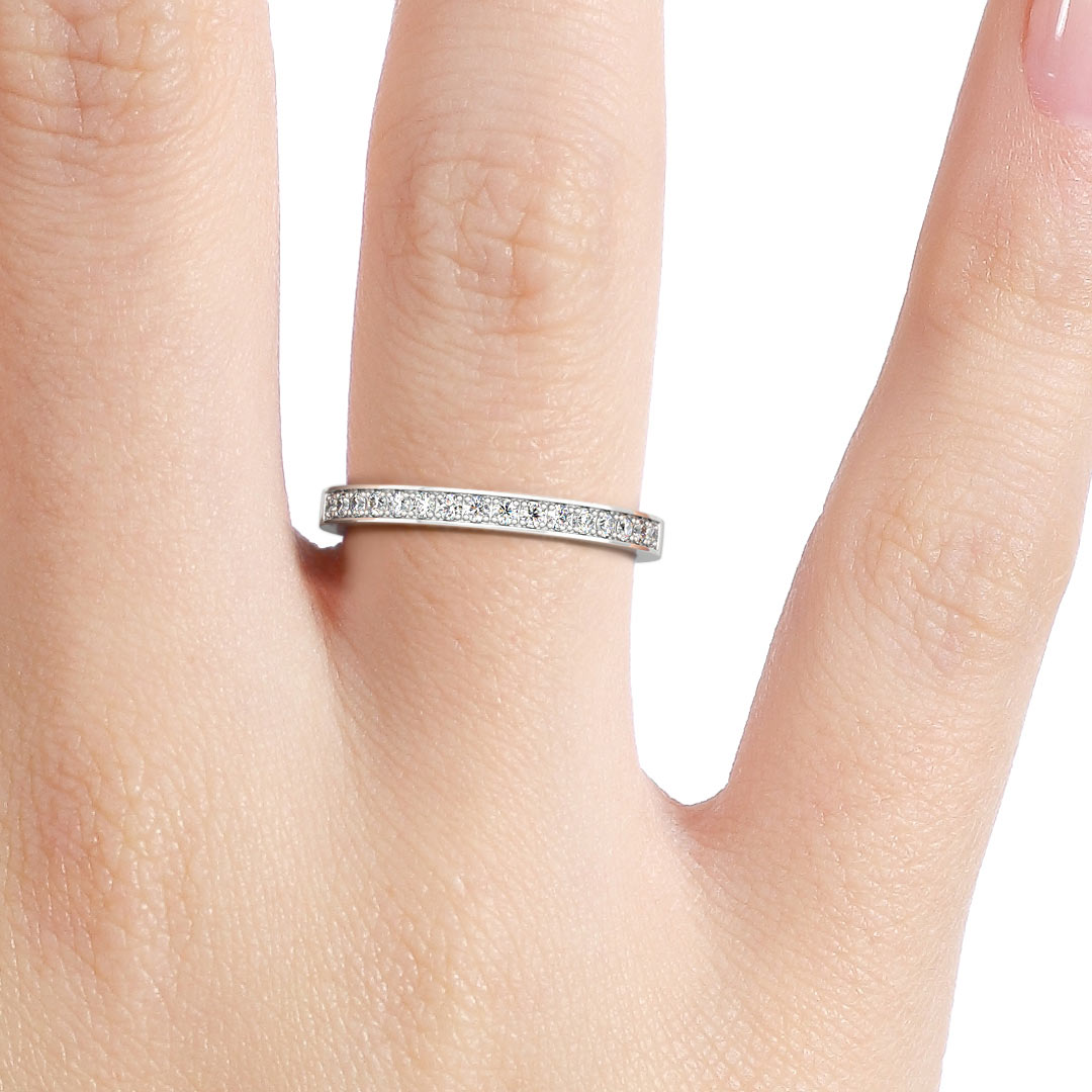Silván timanttisormus 0,16ct, 14K valkokultaa sormus sormessa