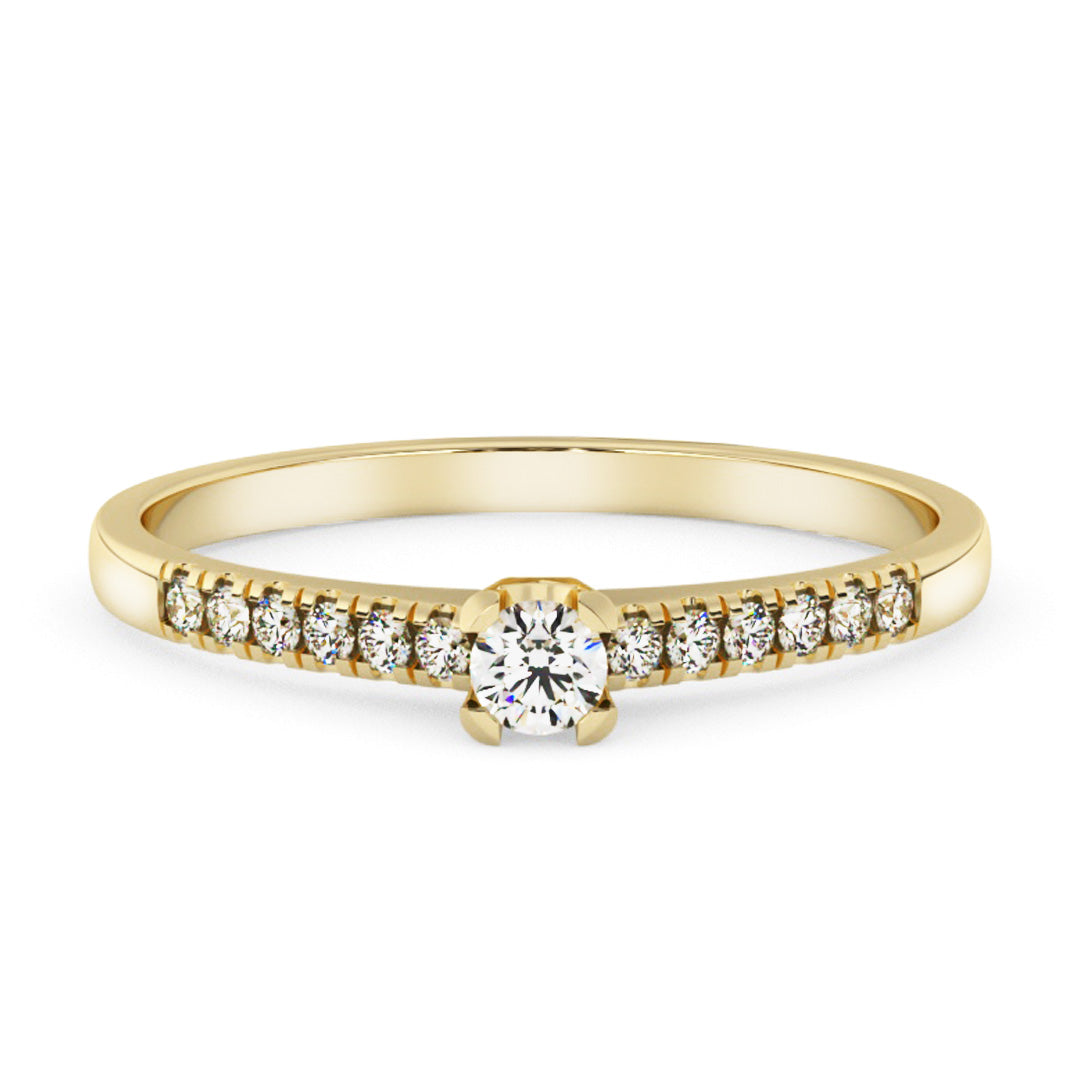 Silván timanttisormus 0,18ct, 14K keltakultaa, Silván timanttikorut - Silván - Laatukoru