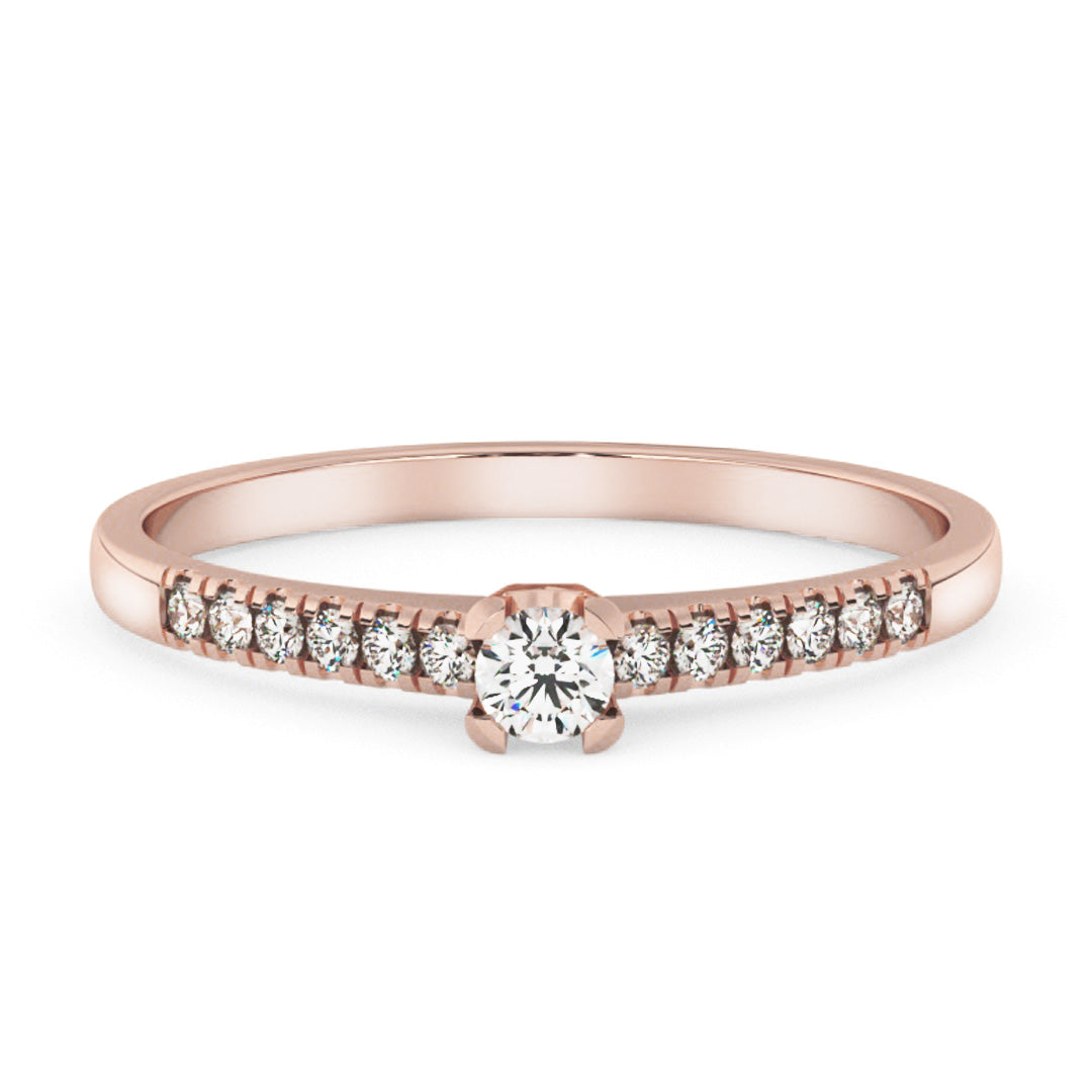 Silván timanttisormus 0,18ct, 14K rosekultaa, Silván timanttikorut - Silván - Laatukoru