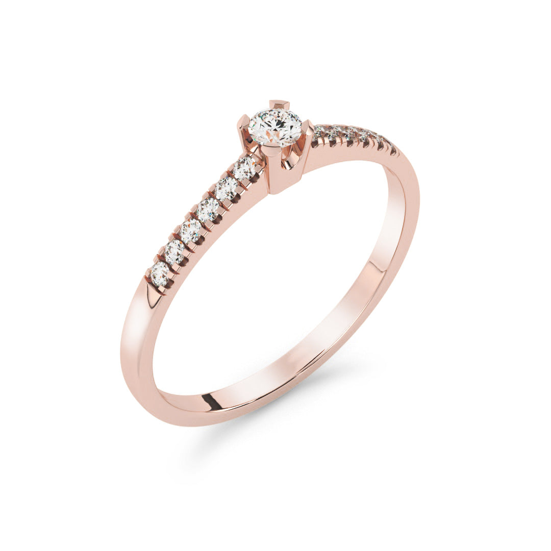 Silván timanttisormus 0,18ct, 14K rosekultaa, Silván timanttikorut - Silván - Laatukoru