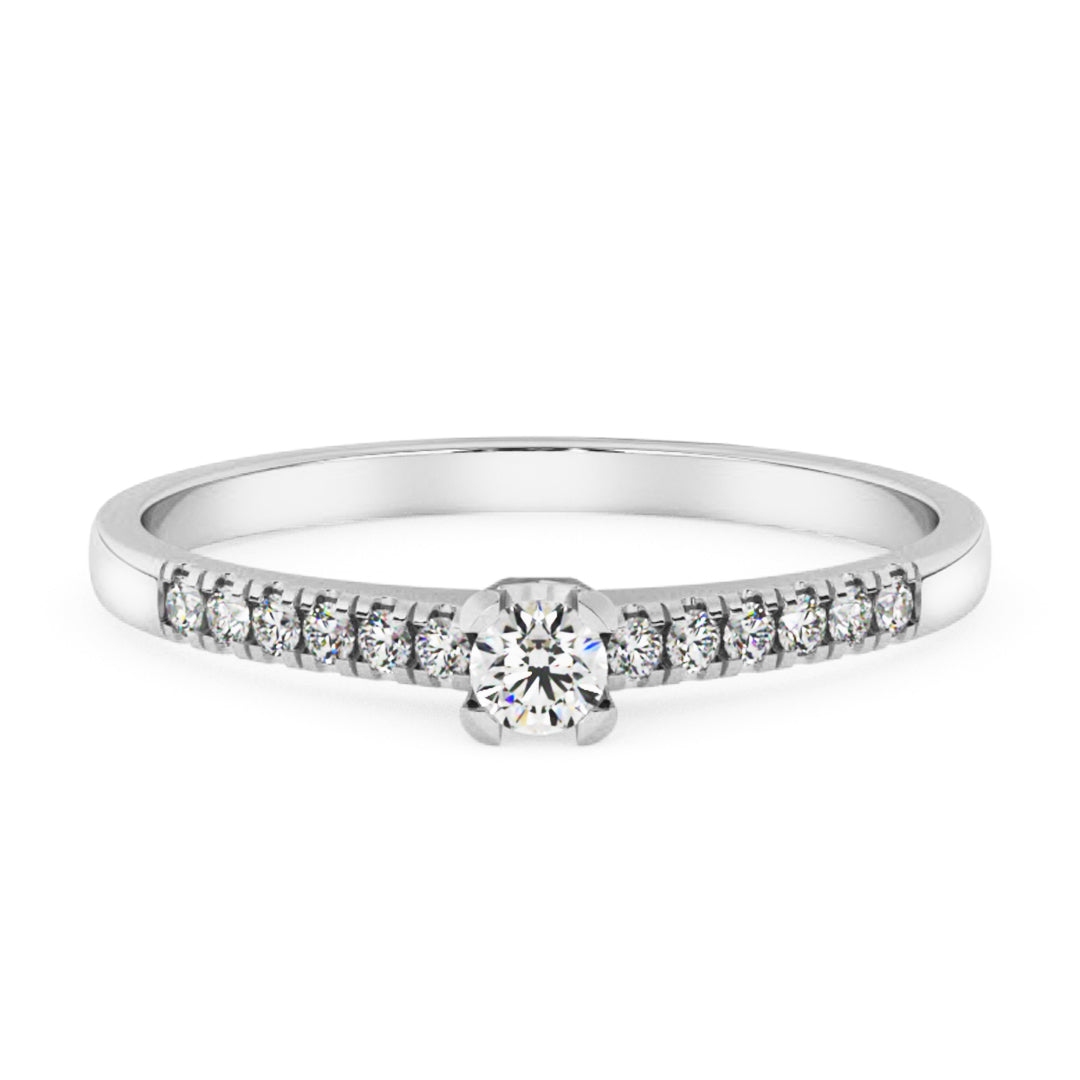 Silván timanttisormus 0,18ct, 14K valkokultaa, Silván timanttikorut - Silván - Laatukoru