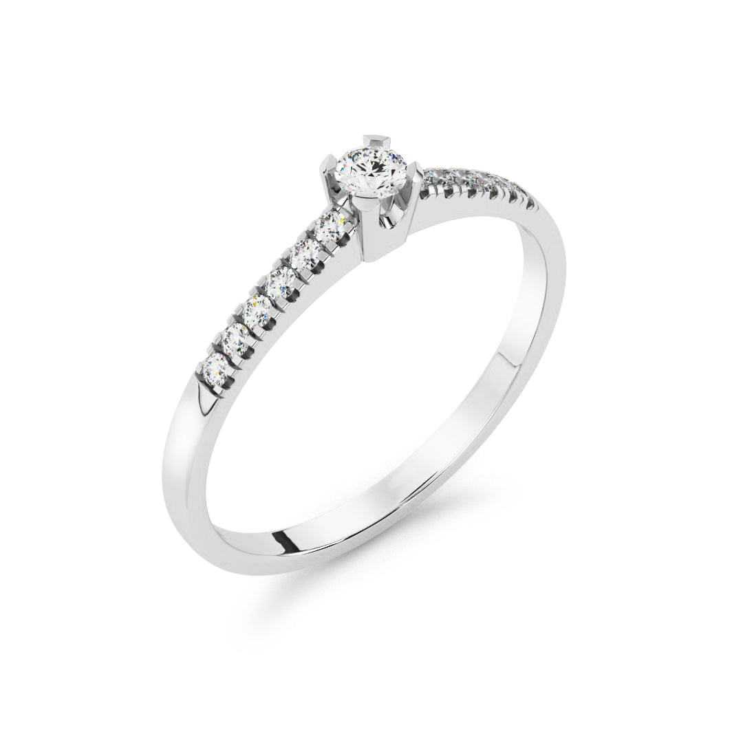 Silván timanttisormus 0,18ct, 14K valkokultaa, Silván timanttikorut - Silván - Laatukoru