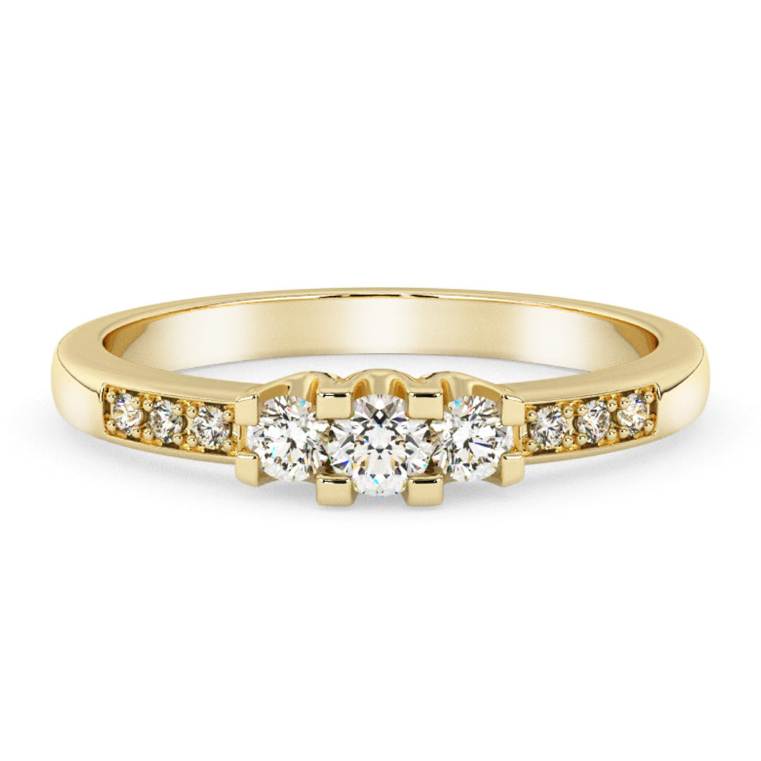 Silván timanttisormus 0,22ct, 14K keltakulta, Silván vihkisormukset