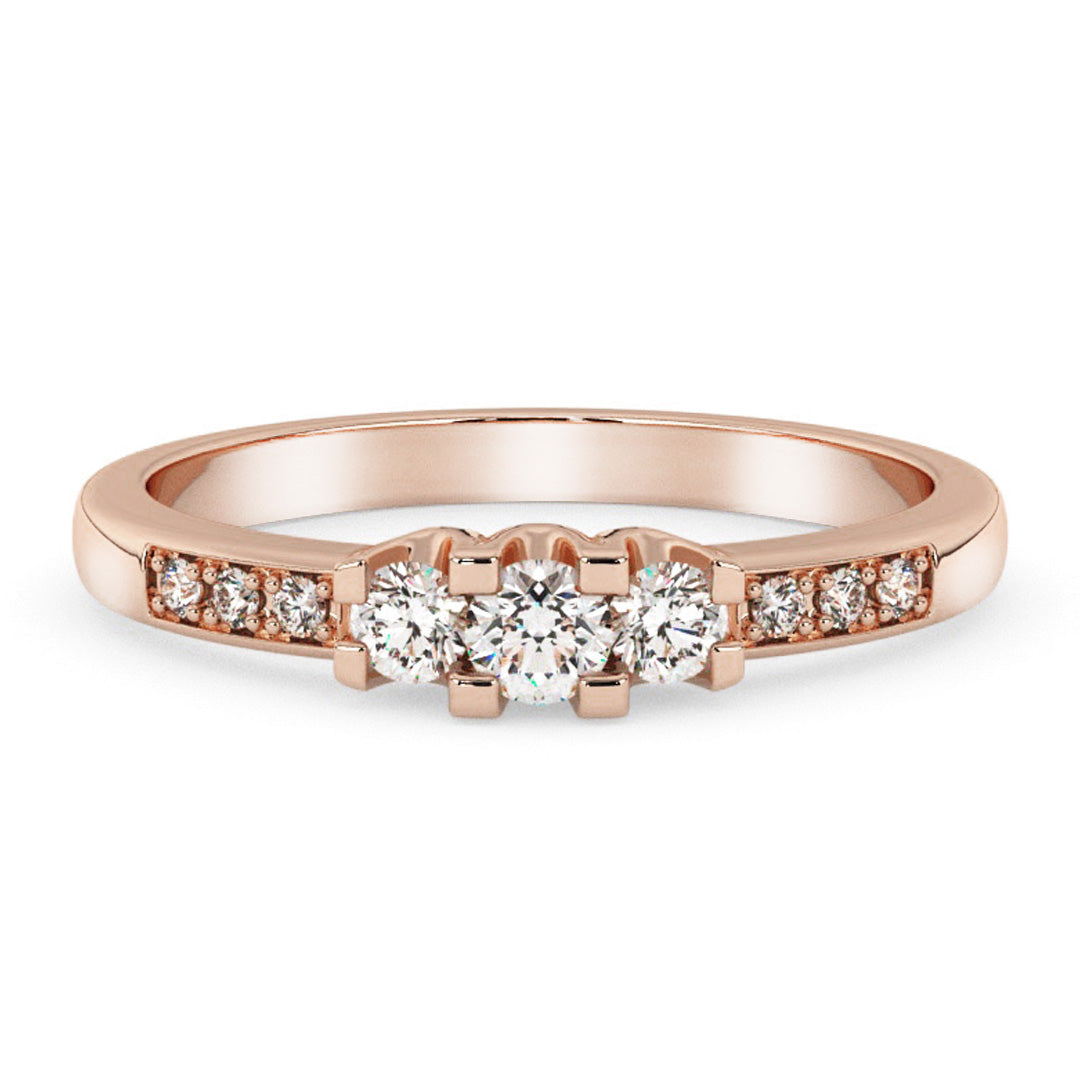 Silván timanttisormus 0,22ct, 14K rosekulta, Silván vihkisormukset