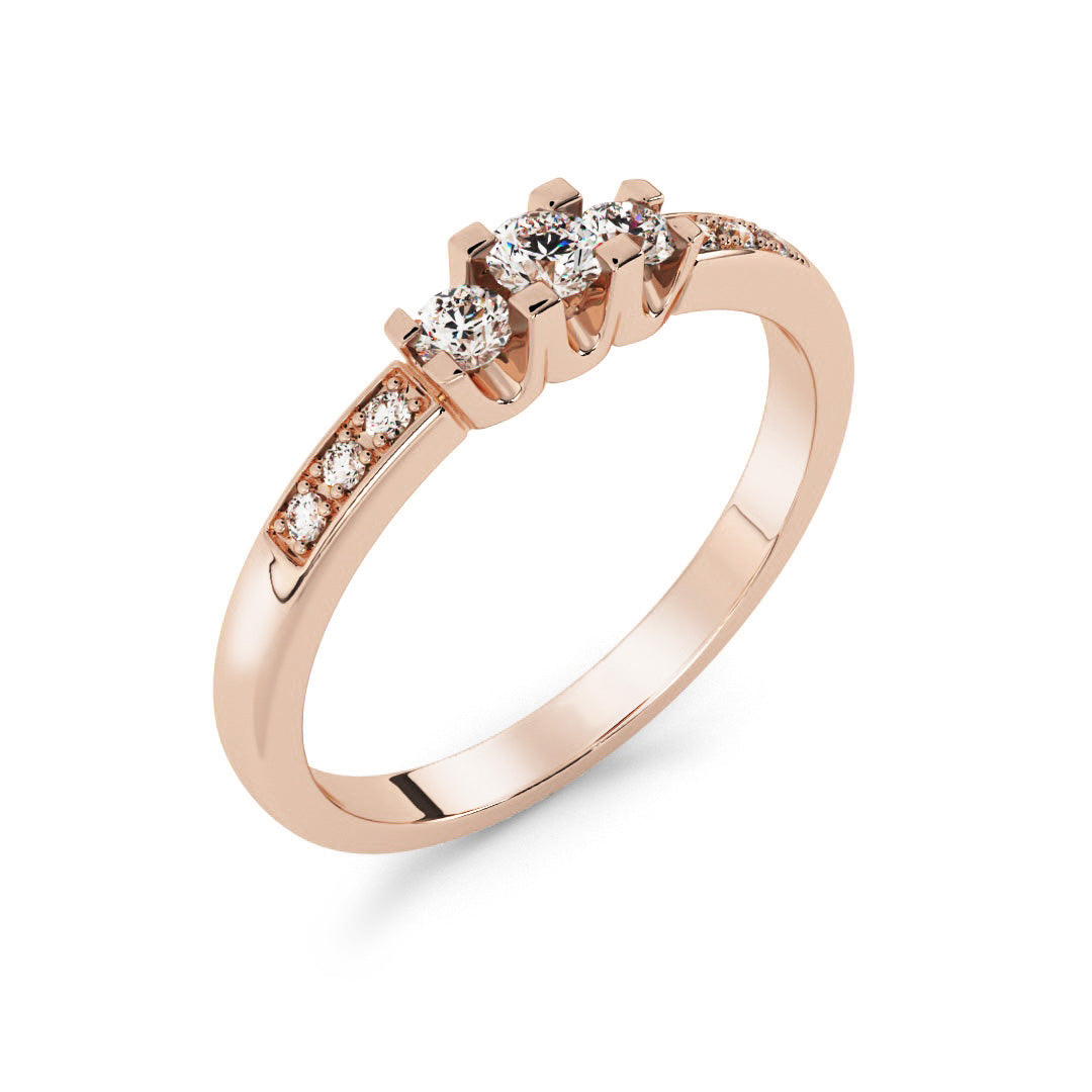 Silván timanttisormus 0,22ct, 14K rosekulta, Silván vihkisormukset - Laatukoru