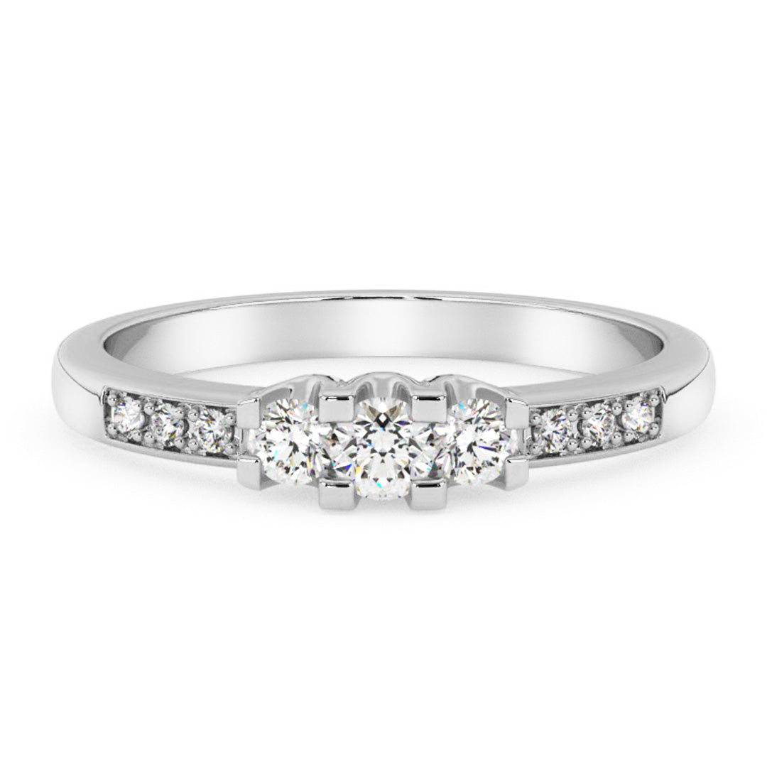 Silván timanttisormus 0,22ct, 14K valkokultaa, Silván timanttikorut - Silván - Laatukoru