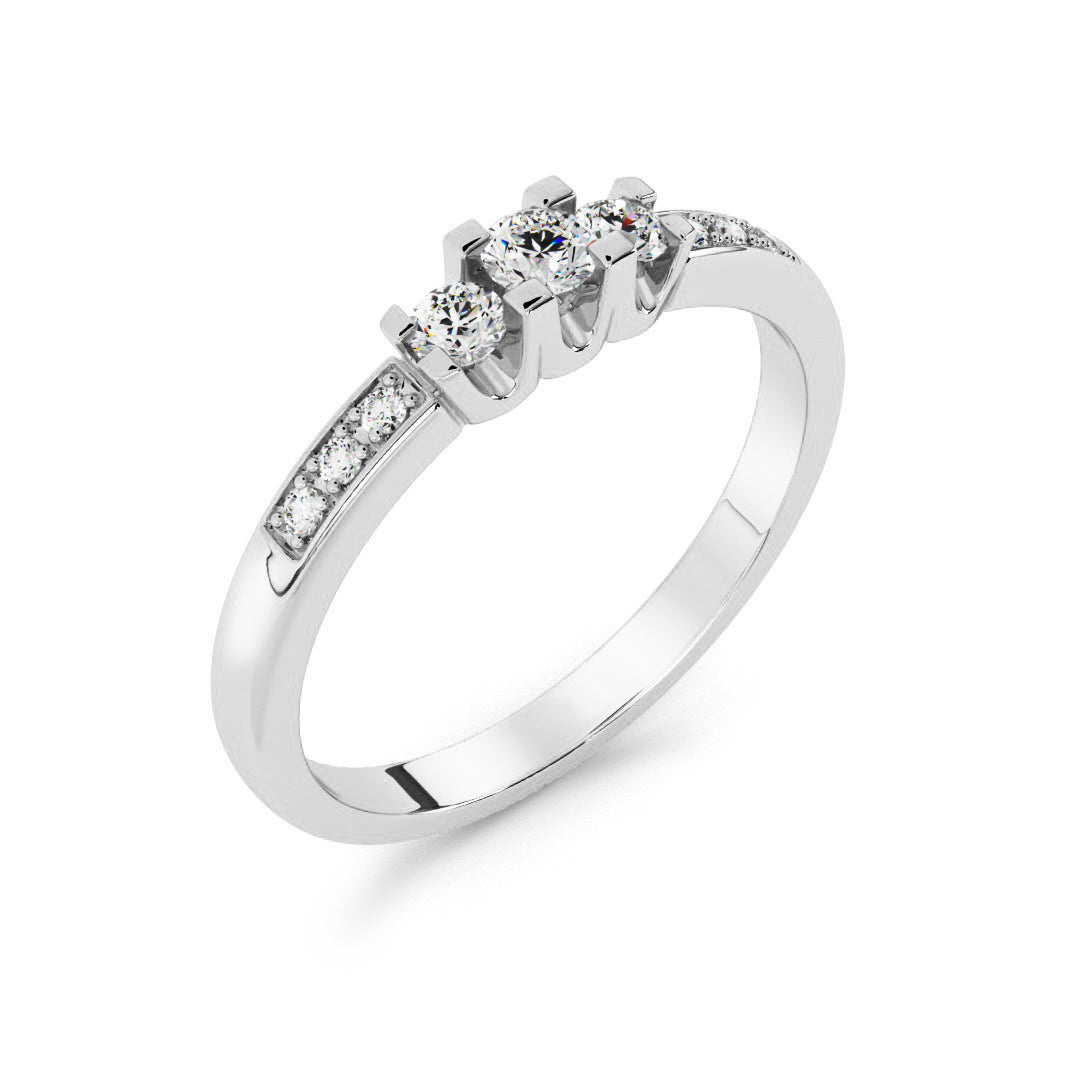 Silván timanttisormus 0,22ct, 14K valkokultaa, Silván timanttikorut - Silván - Laatukoru