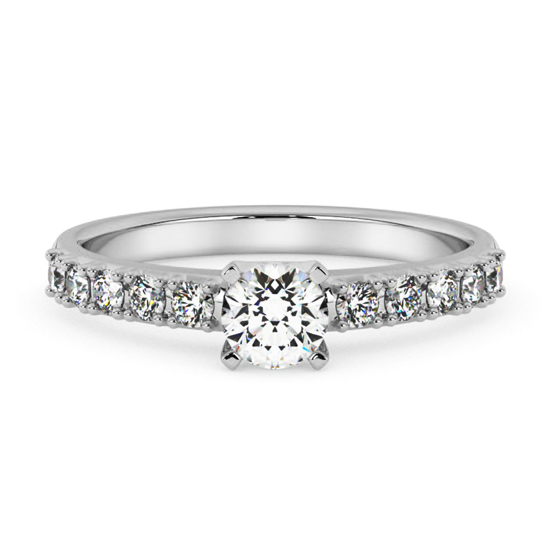 Silván timanttisormus 0,40ct, 14K valkokultaa, Silván timanttikorut - Silván - Laatukoru