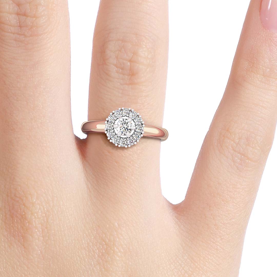 Silván timanttisormus 0,42ct, 14K rosekultaa, Silván vihkisormukset