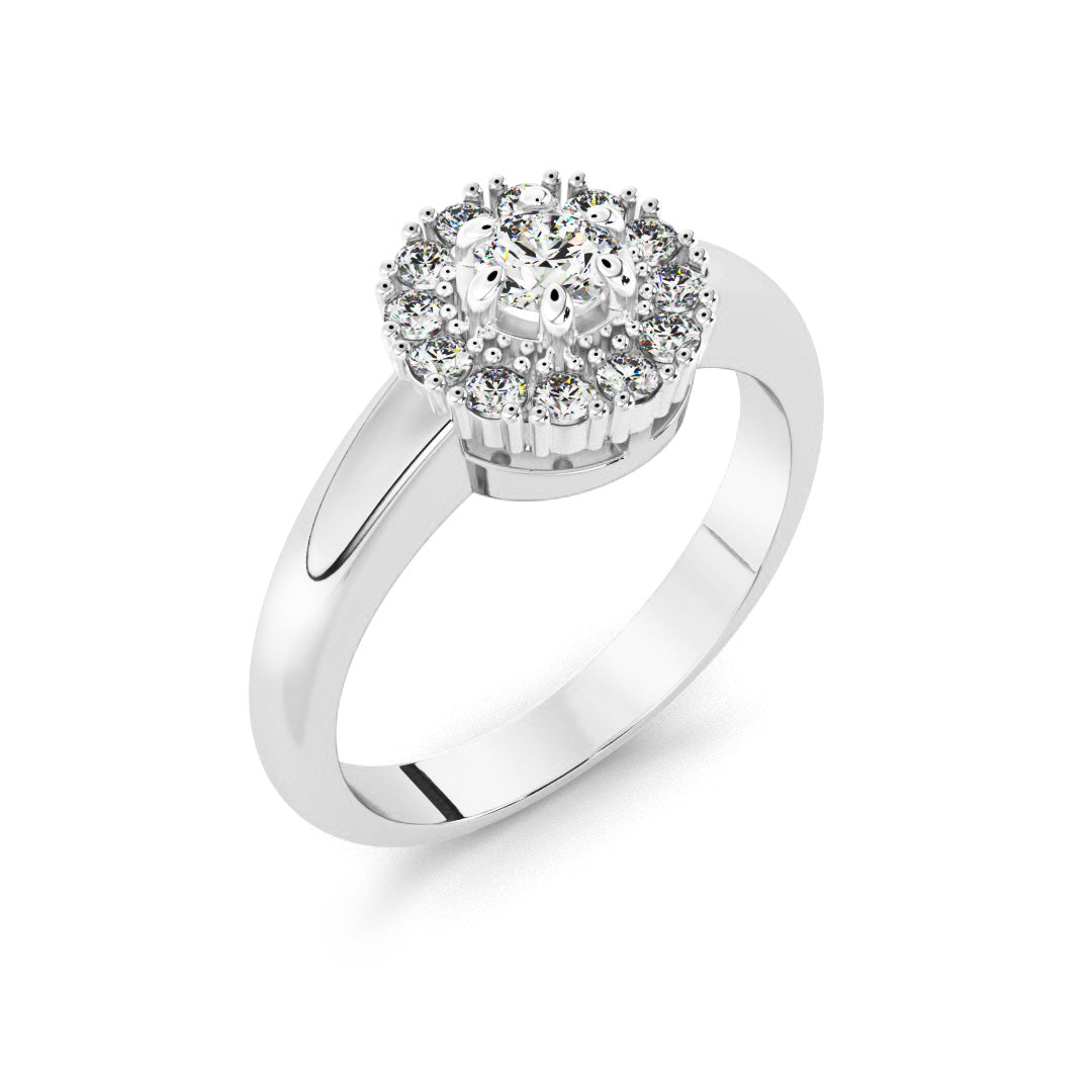 Silván timanttisormus 0,42ct, 14K valkokultaa, Silván timanttikorut - Silván - Laatukoru