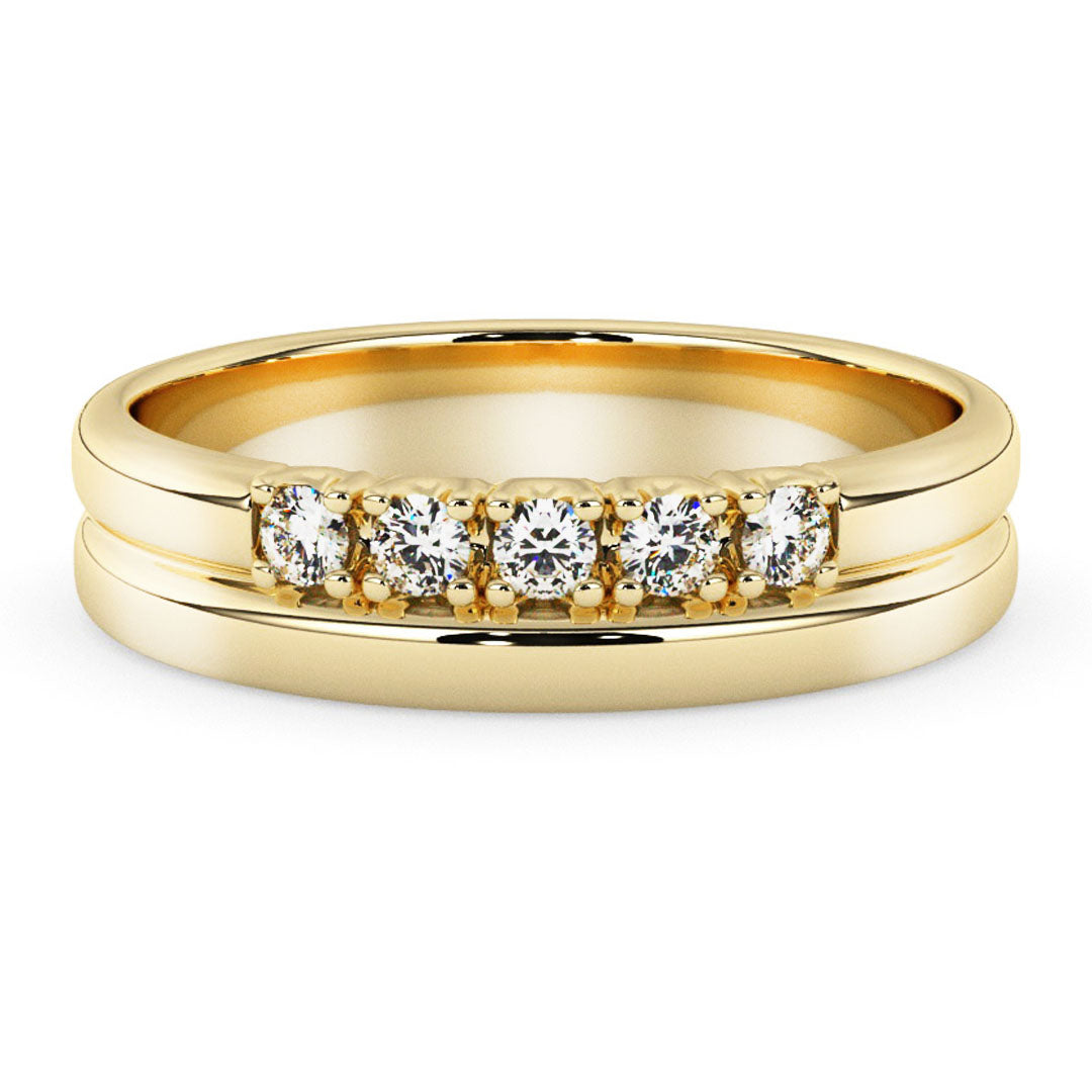 Silván timanttisormus 0,05ct, 14K keltakultaa, Silván vihkisormukset