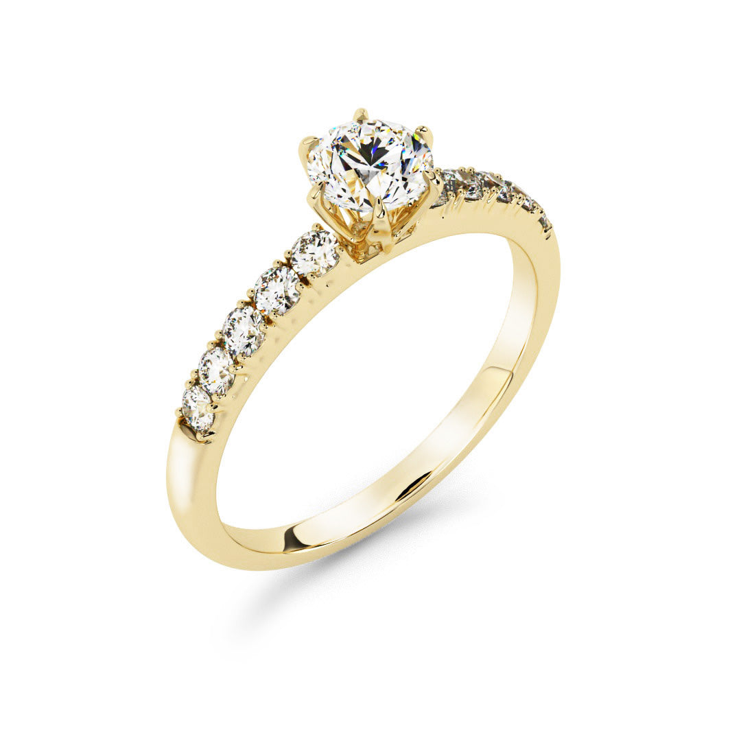 Silván timanttisormus 0,70ct, 14K keltakultaa, Silván vihkisormukset