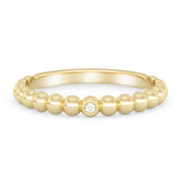 Silván diamond ring with ball pattern 0,01ct, 14K yellow gold, Silván wedding rings