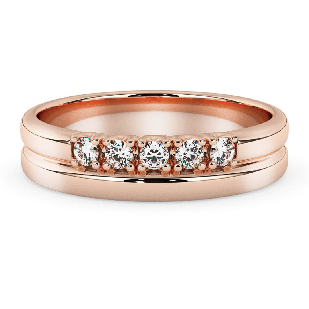 Silván timanttisormus 0,05ct, 14K rosekultaa, Silván vihkisormukset