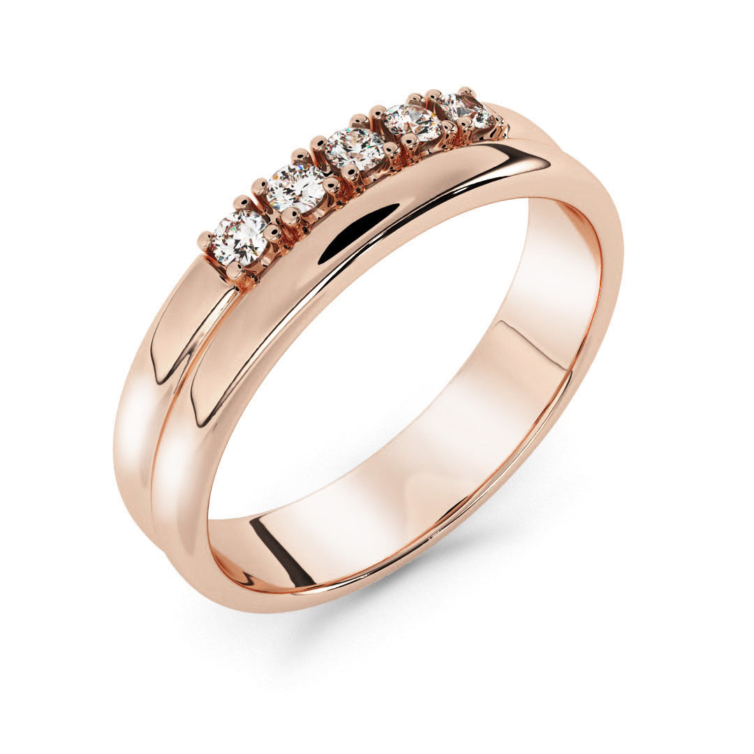 Silván timanttisormus 0,05ct, 14K rosekultaa, Silván vihkisormukset