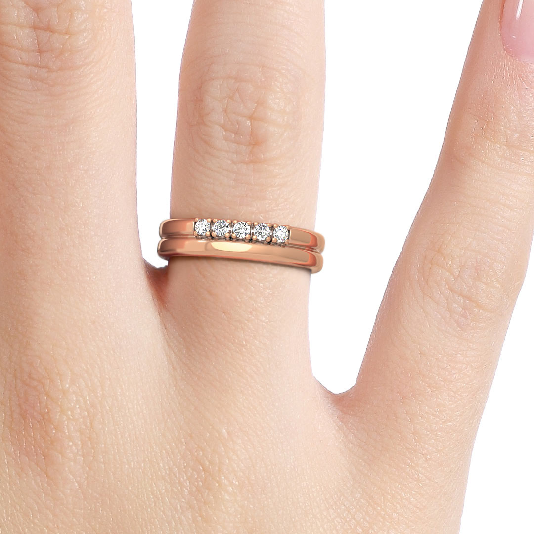 Silván timanttisormus 0,05ct, 14K rosekultaa, Silván vihkisormukset